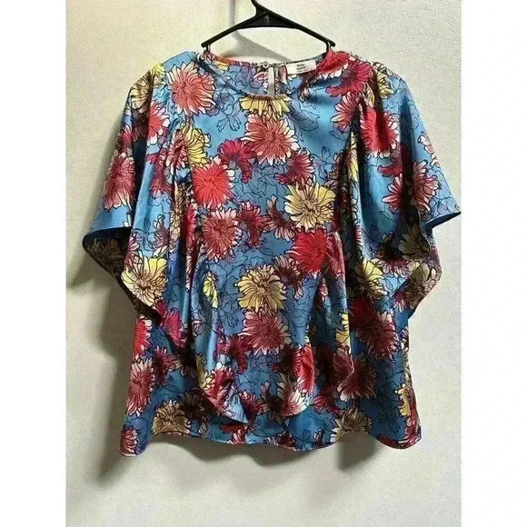 Aritzia Little Moon Yarrow Abstract Flutter Sleeve Blouse | Women’s Size M - Picture 1 of 8